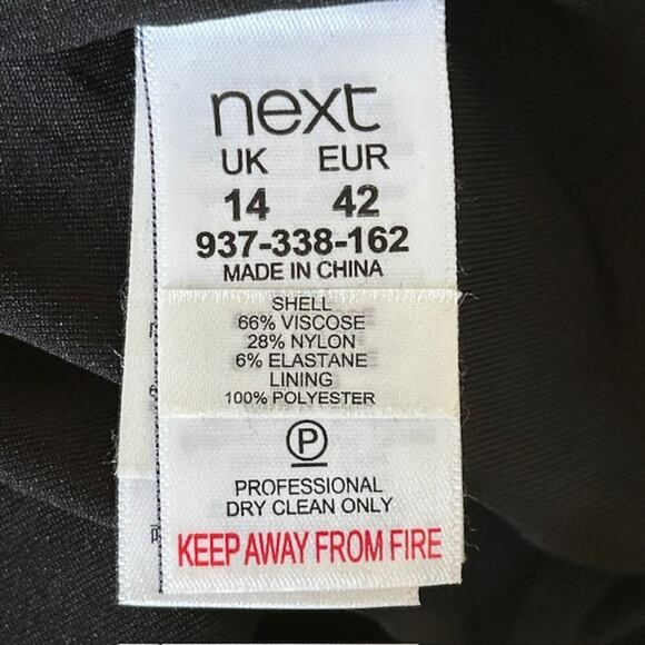 Next Chic Black & White Colorblock Bodycon Dress size 14 - Picture 7 of 8